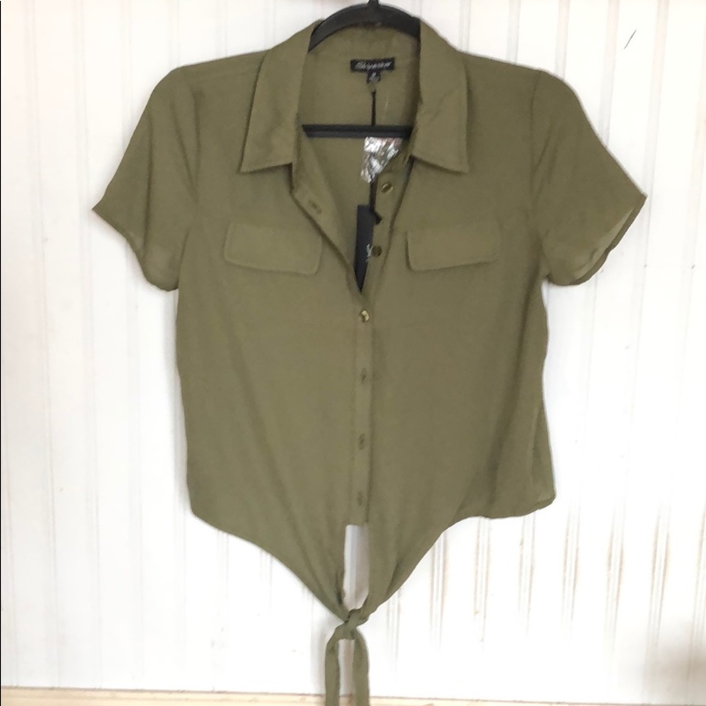 Sheer button up t-shirt